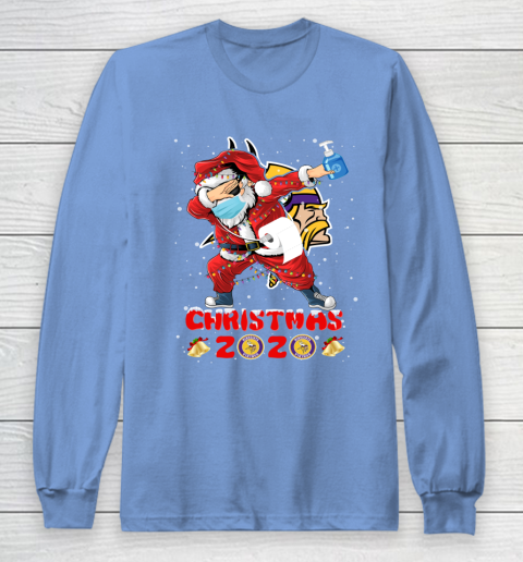 Minnesota Vikings Funny Santa Claus Dabbing Christmas 2020 NFL Long Sleeve T-Shirt 8