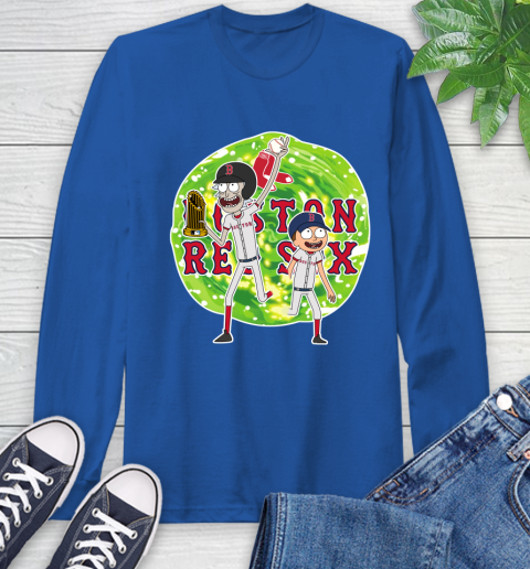 MLB Boston Red Sox Rick And Morty Commissioner's Trophy Baseball Sports Long Sleeve T-Shirt 9