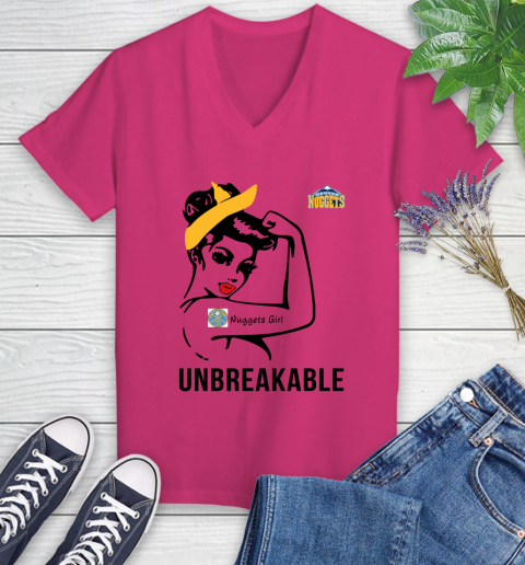 NBA Denver Nuggets Girl Unbreakable Basketball Sports Women's V-Neck T-Shirt 5