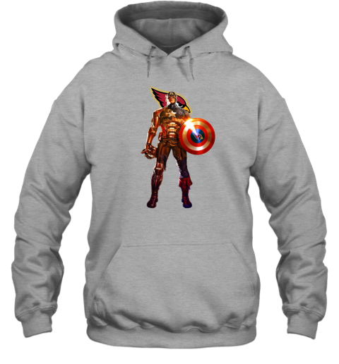 NFL Captain America Arizona Cardinals Hoodie sxii nfl captain america arizona cardinals hoodie 23 front sport grey
