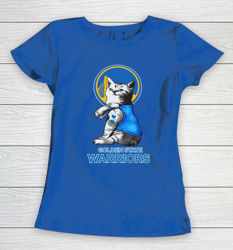 NBA Basketball My Cat Loves Golden State Warriors Women's T-Shirt 8