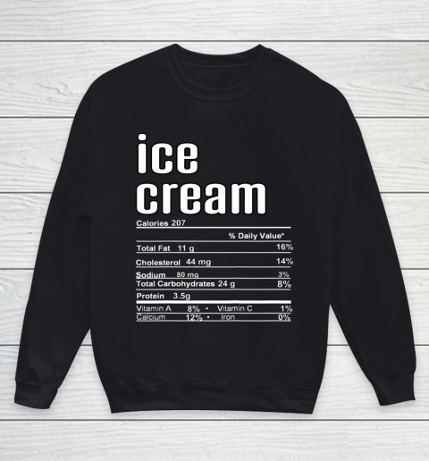 Thanksgiving Christmas Ice Cream Nutrition Fact Youth Sweatshirt