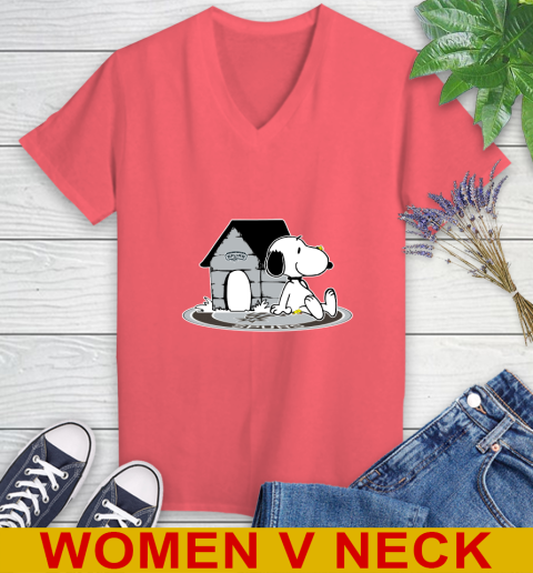 NBA Basketball San Antonio Spurs Snoopy The Peanuts Movie Shirt Women's V-Neck T-Shirt 7