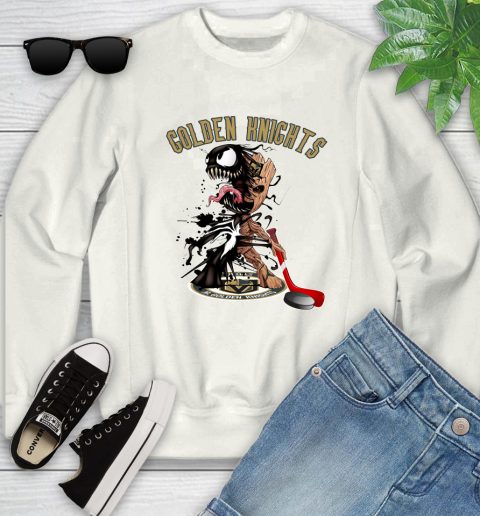 NHL Vegas Golden Knights Hockey Venom Groot Guardians Of The Galaxy Youth Sweatshirt