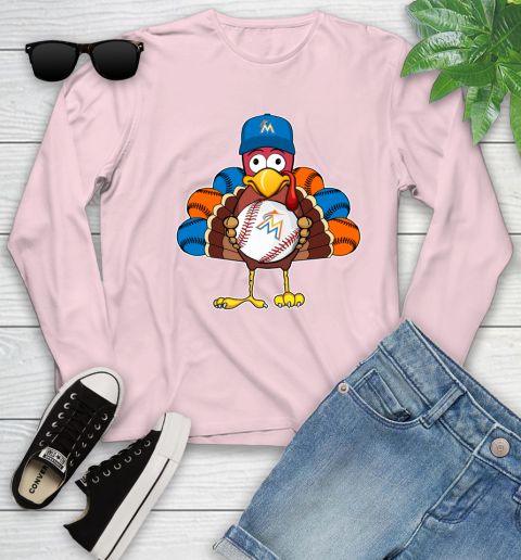 Miami Marlins Turkey thanksgiving Youth Long Sleeve 10
