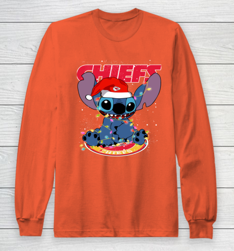 Kansas City Chiefs NFL Football noel stitch Christmas Long Sleeve T-Shirt 3