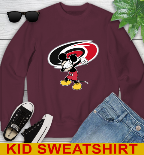 Carolina Hurricanes NHL Hockey Dabbing Mickey Disney Sports Youth Sweatshirt 5