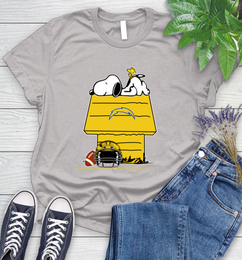 Los Angeles Chargers NFL Football Snoopy Woodstock The Peanuts Movie Women's T-Shirt 10
