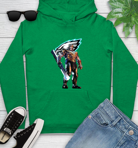 NFL Thanos Gauntlet Avengers Endgame Football Philadelphia Eagles Youth Hoodie 7