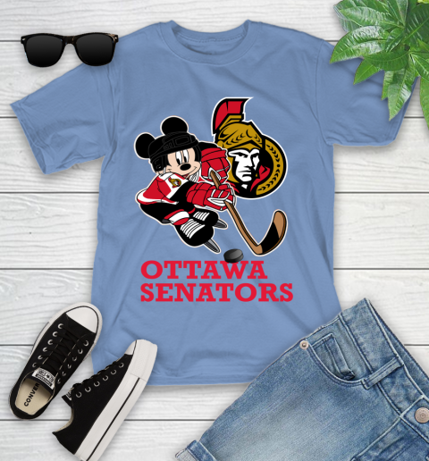 NHL Ottawa Senators Mickey Mouse Disney Hockey T Shirt Youth T-Shirt 11