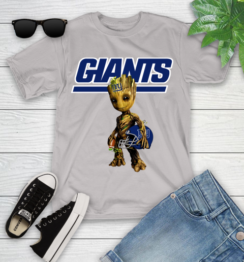 New York Giants NFL Football Groot Marvel Guardians Of The Galaxy Youth T-Shirt 12
