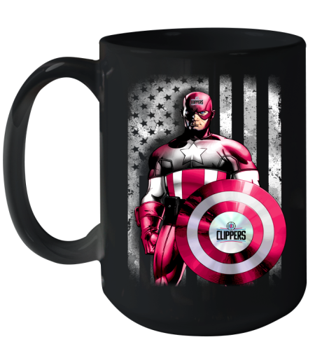 LA Clippers NBA Basketball Captain America Marvel Avengers American Flag Shirt Ceramic Mug 15oz