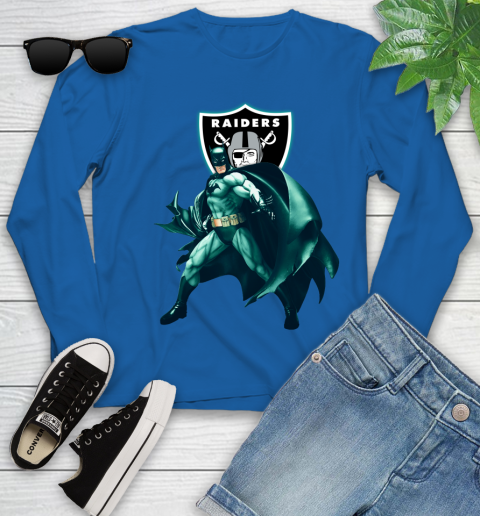 NFL Batman Football Sports Oakland Raiders Youth Long Sleeve 9