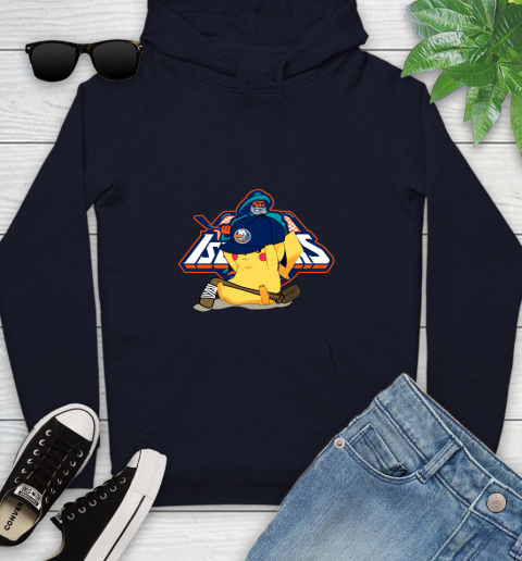 NHL Pikachu Hockey Sports New York Islanders Youth Hoodie 4