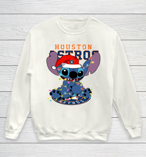 Houston Astros MLB noel stitch Baseball Christmas Youth Sweatshirt