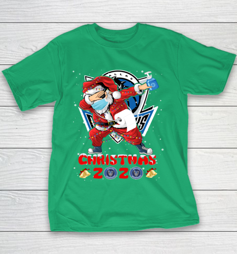 Dallas Mavericks Funny Santa Claus Dabbing Christmas 2020 NBA Youth T-Shirt 3