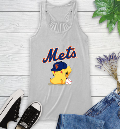 MLB Pikachu Baseball Sports New York Mets Racerback Tank