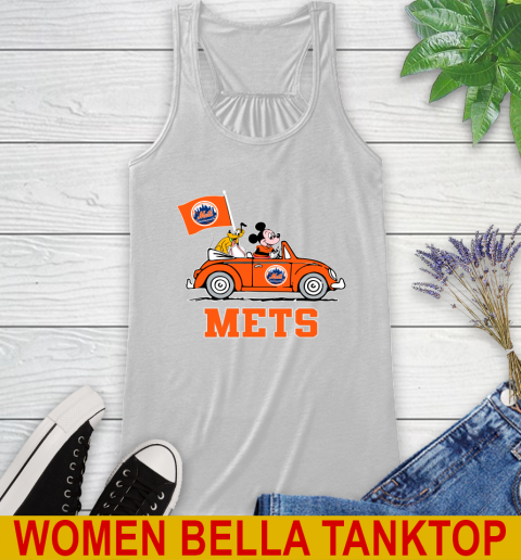 MLB Baseball New York Mets Pluto Mickey Driving Disney Shirt Racerback Tank