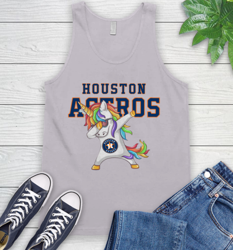 Houston Astros MLB Baseball Funny Unicorn Dabbing Sports Tank Top 4