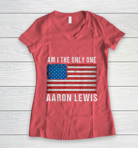 Am I The Only One Aaron Lewis Flag USA Women's V-Neck T-Shirt 4