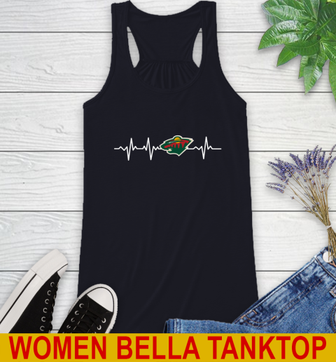 Minnesota Wild NHL Hockey Heart Beat Shirt Racerback Tank - Image 9