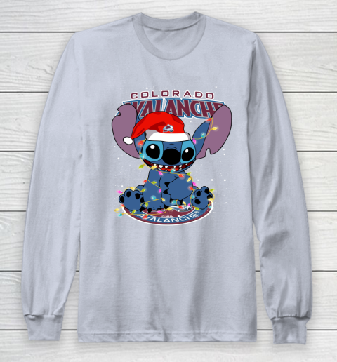 Colorado Avalanche NHL Hockey noel stitch Christmas Long Sleeve T-Shirt 4