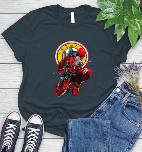 NBA Deadpool Marvel Comics Sports Basketball Indiana Pacers Women's T-Shirt 8