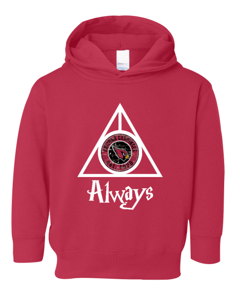 1kux always love the arizona cardinals x harry potter mashup toddler pullover hoodie 3326 158 front red