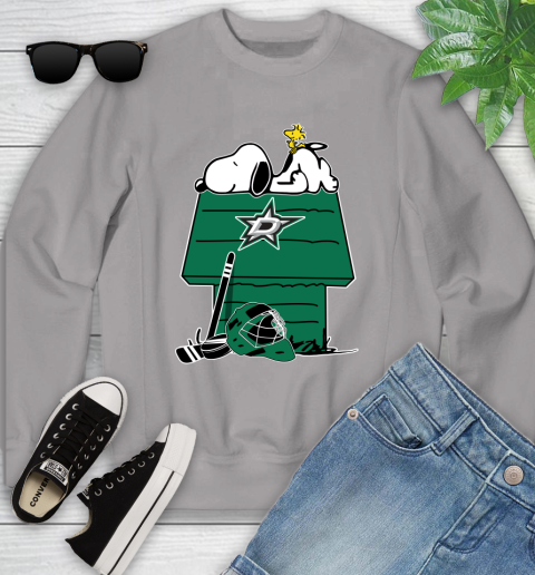 Dallas Stars NHL Hockey Snoopy Woodstock The Peanuts Movie Youth Sweatshirt 4