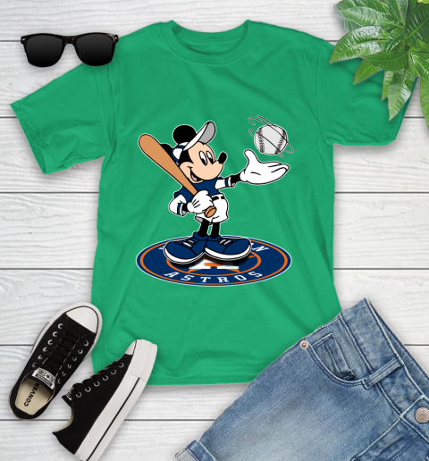 MLB Baseball Houston Astros Cheerful Mickey Disney Shirt Youth T-Shirt 6