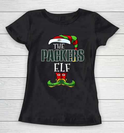 Green Bay Packers Christmas ELF Funny NFL Women's T-Shirt