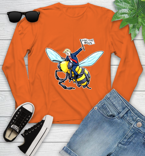 Save The Bees Donald Trump shirt Youth Long Sleeve 4