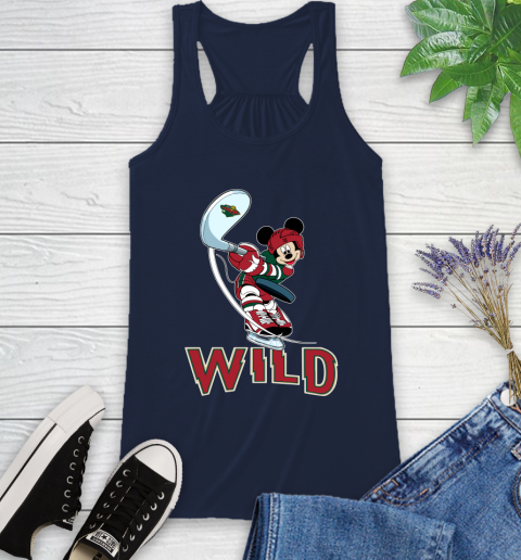 NHL Hockey Minnesota Wild Cheerful Mickey Mouse Shirt Racerback Tank 11