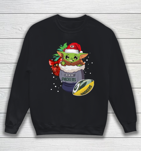 Green Bay Packers Christmas Baby Yoda Star Wars Funny Happy NFL Sweatshirt
