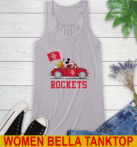 NBA Basketball Houston Rockets Pluto Mickey Driving Disney Shirt Racerback Tank 5