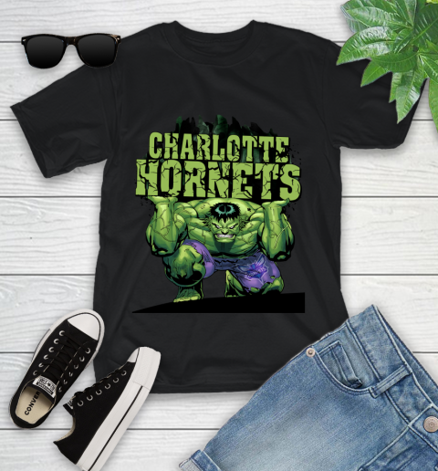Charlotte Hornets NBA Basketball Incredible Hulk Marvel Avengers Sports Youth T-Shirt 2