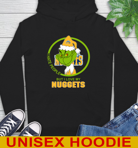 Denver Nuggets NBA Christmas Grinch I Hate People But I Love My Favorite Basketball Team Hoodie 2