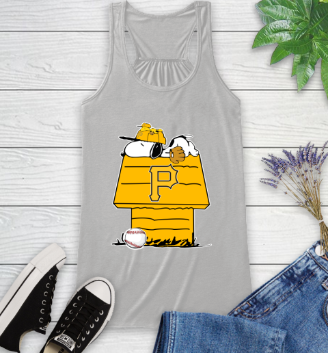 MLB Pittsburgh Pirates Snoopy Woodstock The Peanuts Movie Baseball T Shirt Racerback Tank