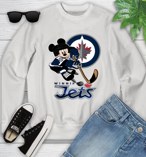 NHL Winnipeg Jets Mickey Mouse Disney Hockey T Shirt Youth Sweatshirt