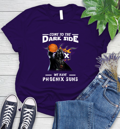 NBA Come To The Dark Side We Have Phoenix Suns Star Wars Darth Vader Basketball Women's T-Shirt 4