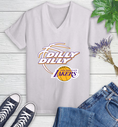 NBA Los Angeles Lakers Dilly Dilly Basketball Sports Women's V-Neck T-Shirt