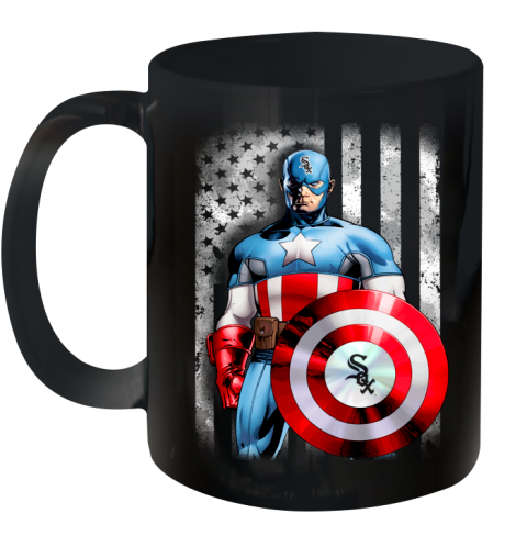 Chicago White Sox MLB Baseball Captain America Marvel Avengers American Flag Shirt Ceramic Mug 11oz