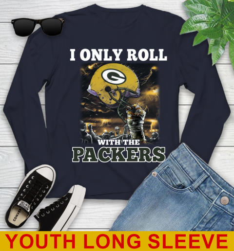 Green Bay Packers NFL Football I Only Roll With My Team Sports Youth Long Sleeve 2