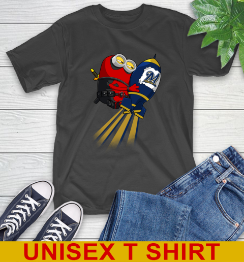 MLB Baseball Milwaukee Brewers Deadpool Minion Marvel Shirt T-Shirt