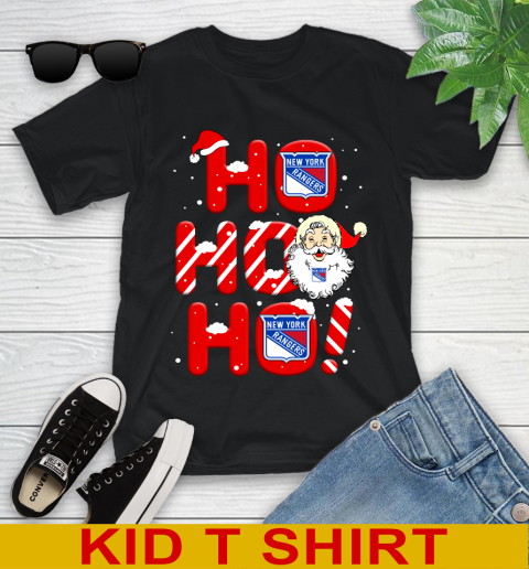 New York Rangers NHL Hockey Ho Ho Ho Santa Claus Merry Christmas Shirt Youth T-Shirt