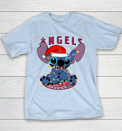Los Angeles Angels MLB noel stitch Baseball Christmas Youth T-Shirt 4
