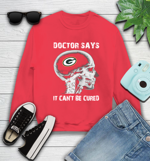 NFL Green Bay Packers Football Skull It Can't Be Cured Shirt Sweatshirt 11