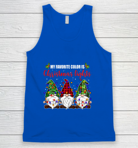 My Favorite Color Is Christmas Light Gnome Merry Christmas Tank Top 4