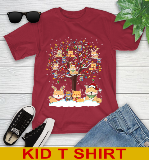 Shiba inu dog pet lover light christmas tree shirt 108