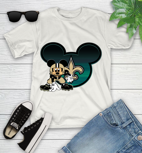 NFL New Orleans Saints Mickey Mouse Disney Football T Shirt Youth T-Shirt